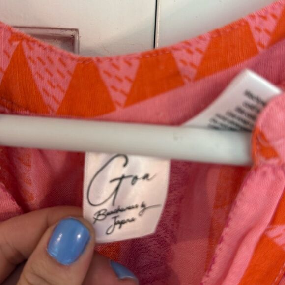 Goa Beach Japna pink and orange coverup dress small - Picture 4 of 10